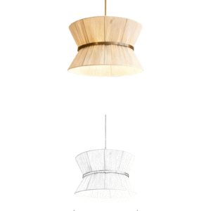 Bamboo Pleated Double-Layer Light Luxury Pendant Light - Image 2