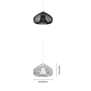 Fabric & Solid Wood LED Pendant Light - Image 2