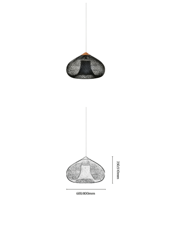 Fabric & Solid Wood LED Pendant Light
