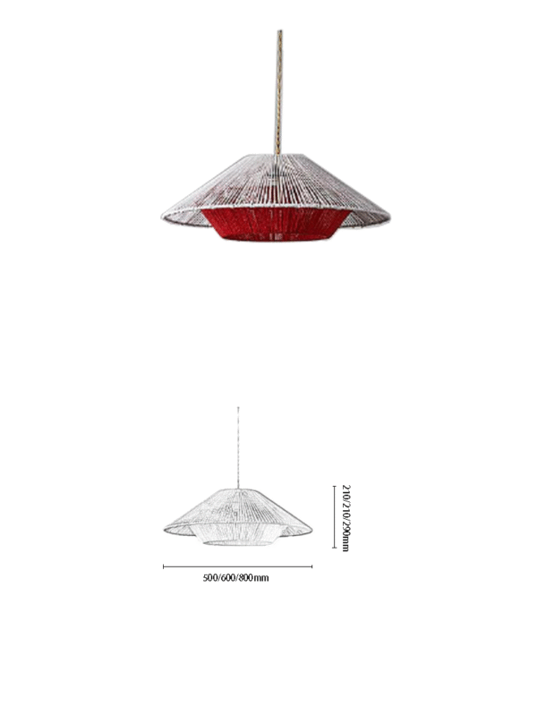 Hemp Rope & Iron Art Double-Layer Conical Pendant Light