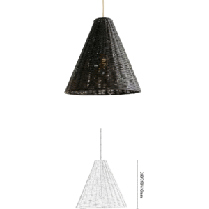 Rattan Conical 2-Color Pendant Light - Image 3