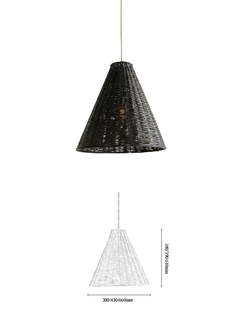 Rattan Conical 2-Color Pendant Light - Image 3