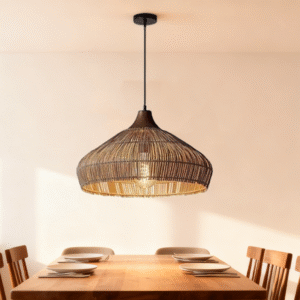 Natural Rattan Hand-Woven LED Pendant Light