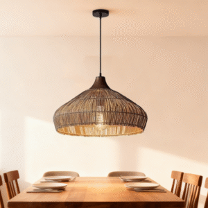 Natural Rattan Hand-Woven LED Pendant Light