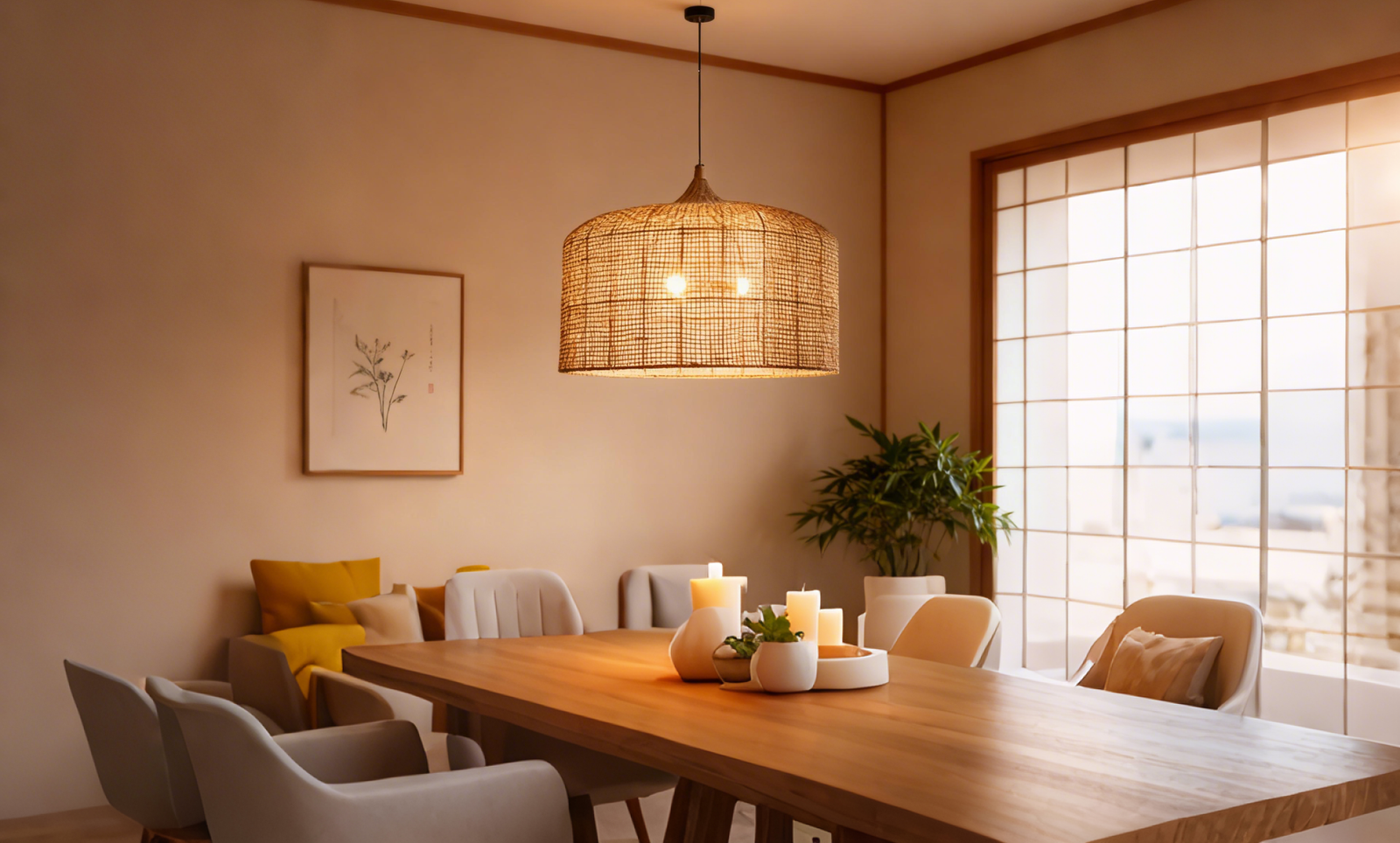 Natural Rattan Hand-Woven Pendant Light - Image 1