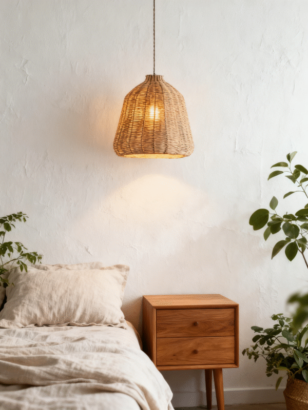 Rattan Bell E27 Pendant Light