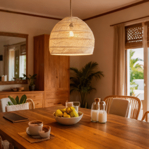 Rattan Dome E27 Pendant Light