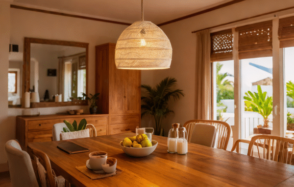 Rattan Dome E27 Pendant Light