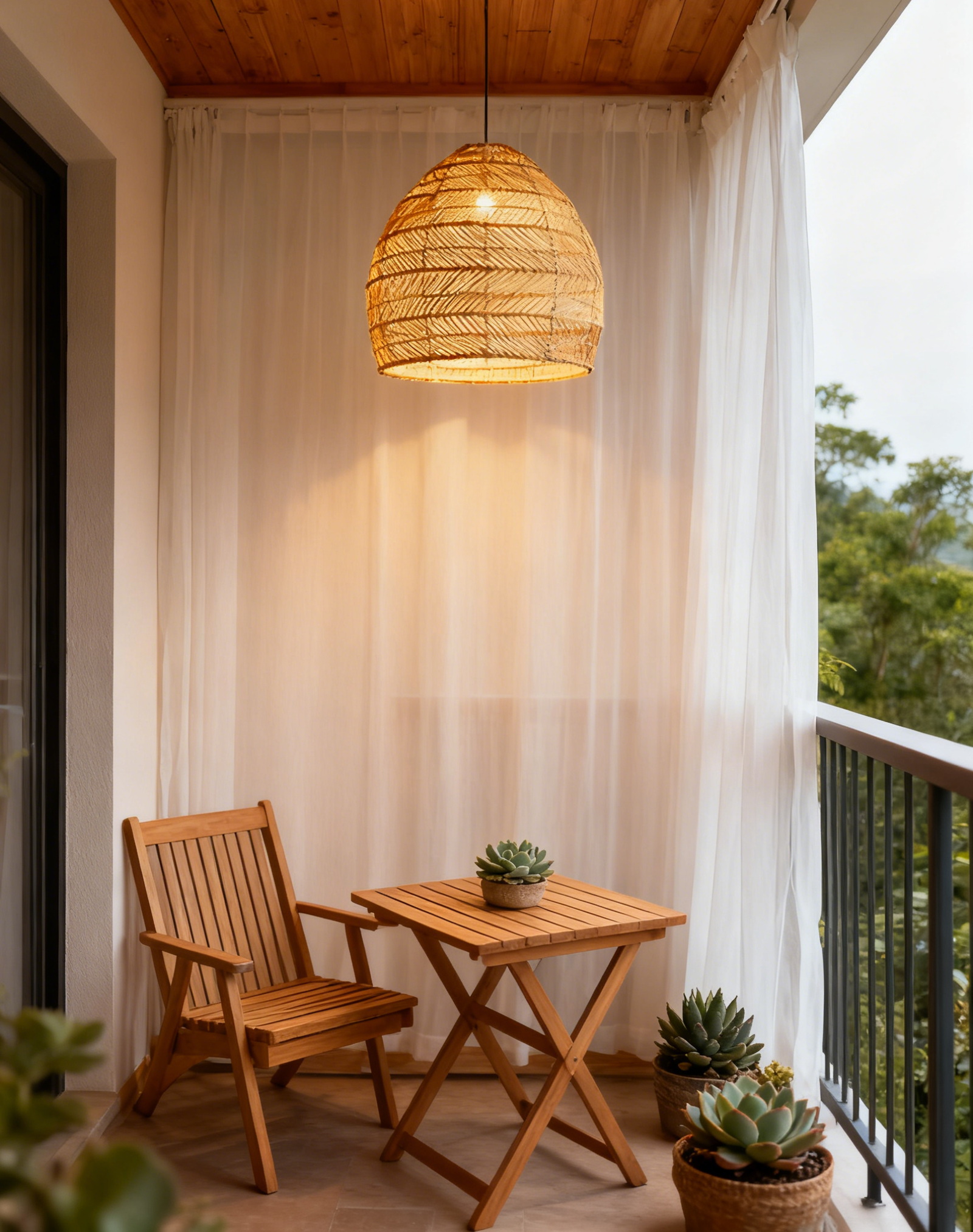 Rattan Honeycomb E27 Pendant Light - Image 1