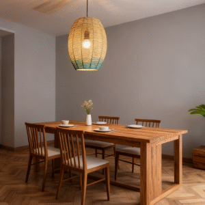 Gradient Rattan Oval Pendant Light