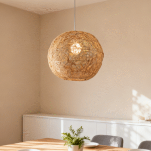 Bamboo Rattan Spherical E27 Pendant Light
