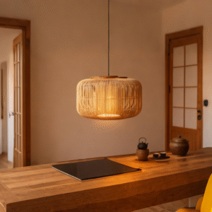 Rattan Cylindrical E27 Pendant Light