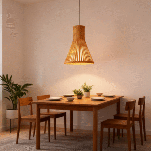Bamboo Conical E27 Pendant Light