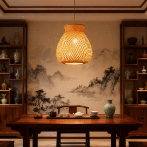 Bamboo Rounded-Belly Pendant Light