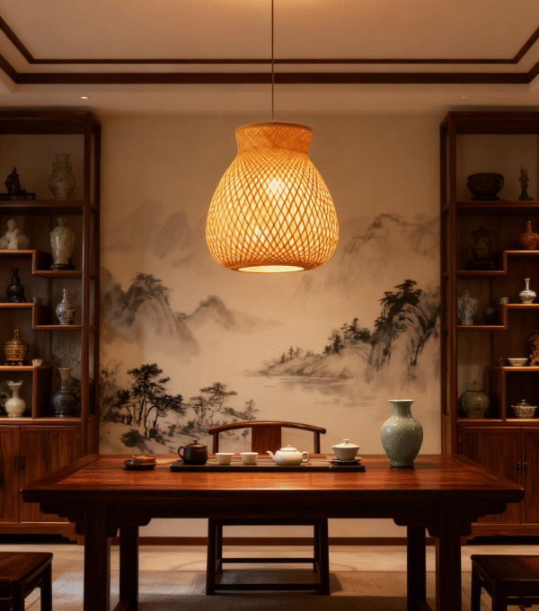 Bamboo Rounded-Belly Pendant Light
