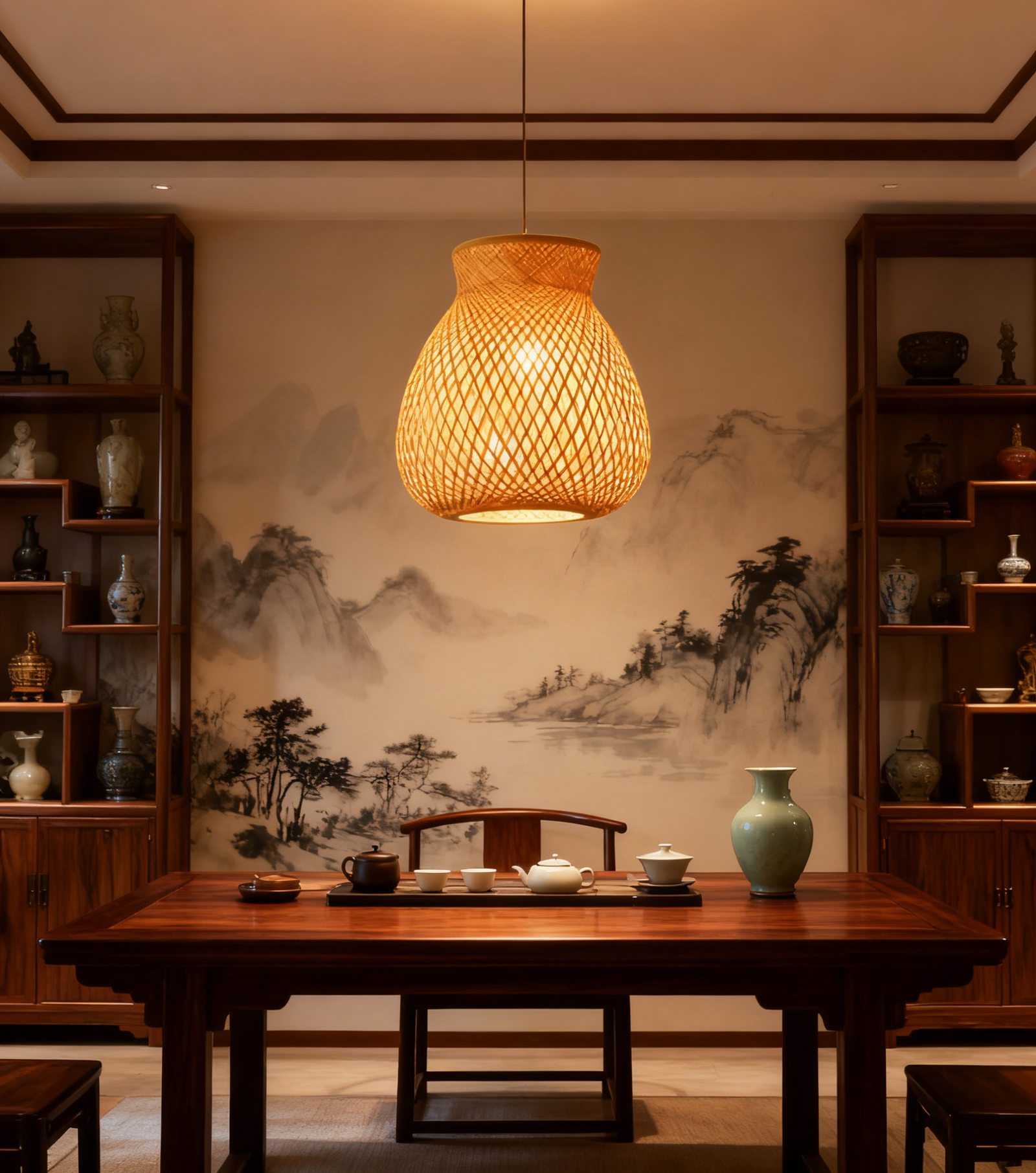 Bamboo Rounded-Belly Pendant Light - Image 1