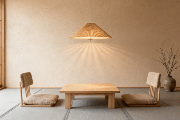 Bamboo-Woven Pleated Umbrella Pendant Light