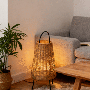 Catsle Rattan Conical Lampshade with Stand