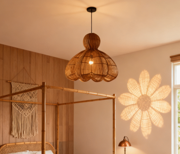 Rattan Gourd-Petal Shaped Artistic Pendant Light