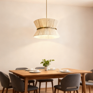 Bamboo Pleated Double-Layer Light Luxury Pendant Light