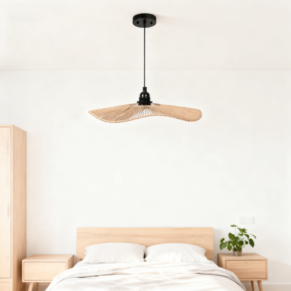 Rattan Fan-Shaped Minimalist Pendant Light