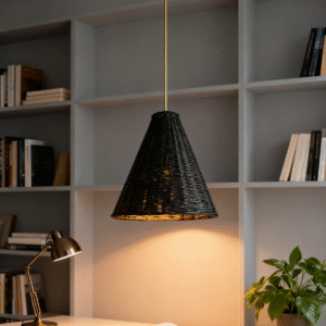 Rattan Conical 2-Color Pendant Light - Image 4