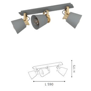 Minimalist 3-Head Gray-Gold light - Functional Accent Lamp for Contemporary Rooms - Image 2
