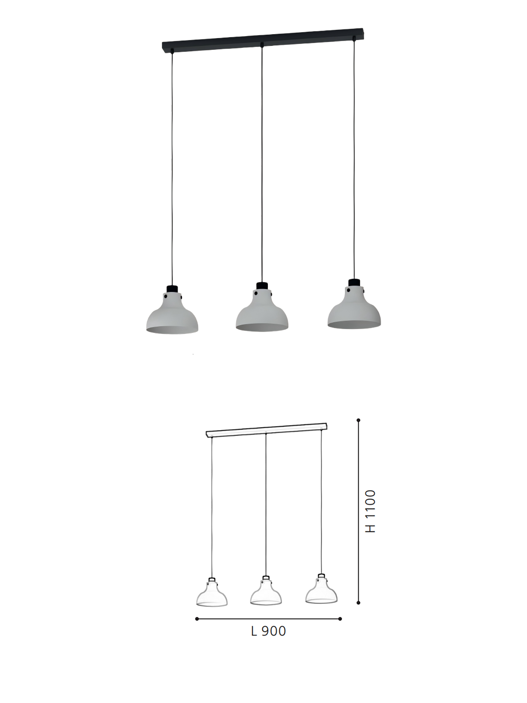 Minimalist 3-Head Hemisphere Pendant Light - Sleek Design, Functional Ceiling Lamp for Living & Dining Spaces - Image 2