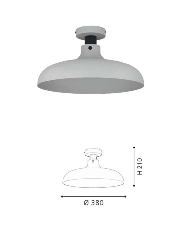 Minimalist Gray-Black Hemisphere Ceiling Light  - Stylish Ceiling Lamp for Home Interiors