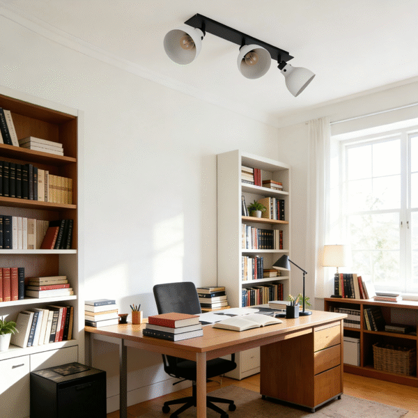 Minimalist 3-Head Black-Grey Ceiling light Functional Accent Lamp for Contemporary Rooms