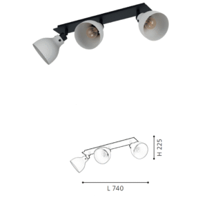 Minimalist 3-Head Black-Grey Ceiling light Functional Accent Lamp for Contemporary Rooms - Image 2