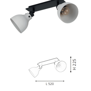 Minimalist 2-Head Black-Grey Ceiling light Functional Accent Lamp for Contemporary Rooms - Image 2