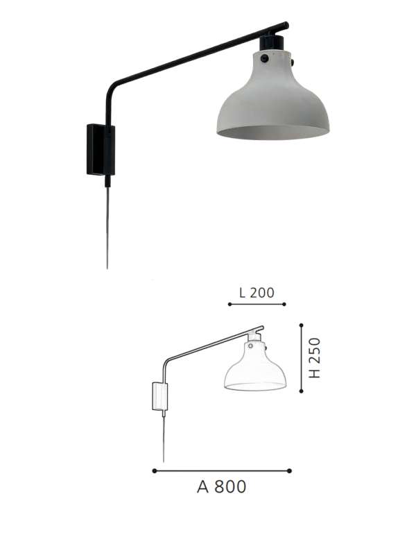 Minimalist Black-White Long-Arm Wall Lamp -  Functional Light for Bedrooms