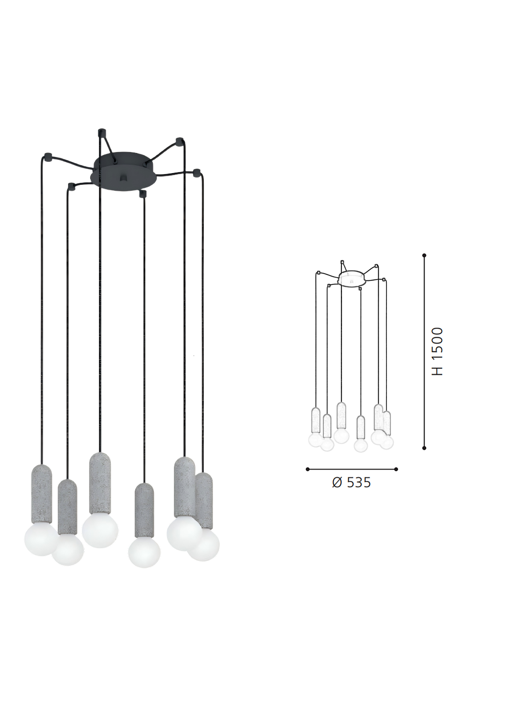 Minimalist Multi-Head Ball Pendant Light - Understated Style, Functional Ceiling Lamp for Living Areas - Image 2