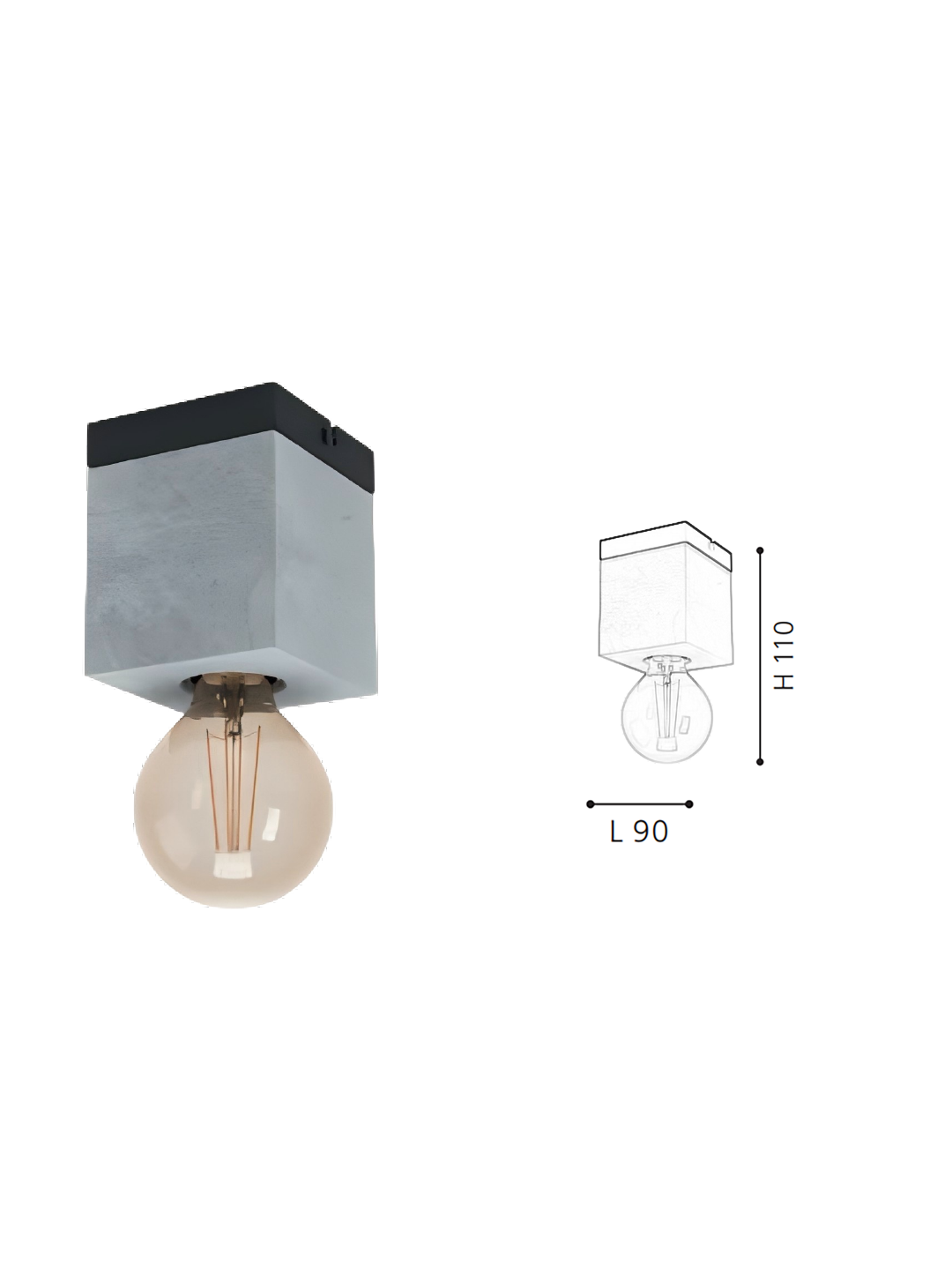 Minimalist Concrete Ceiling Light -Decorative Ceiling Lamp for Contemporary Rooms - Image 2