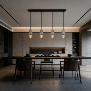 Minimalist 4-Head Concrete Light -Decorative Pendant Lamp for Living Rooms