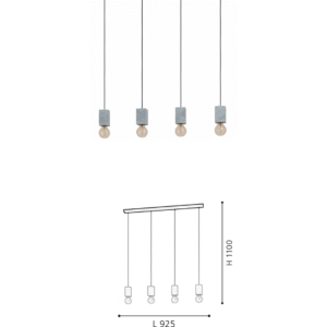 Minimalist 4-Head Concrete Light -Decorative Pendant Lamp for Living Rooms - Image 2