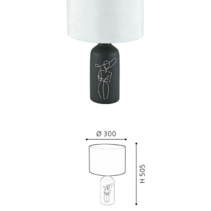 Decorative Artistic Ceramic Table Lamp - Black Fabric Shade, Bedside Lamp for Contemporary Bedrooms - Image 2