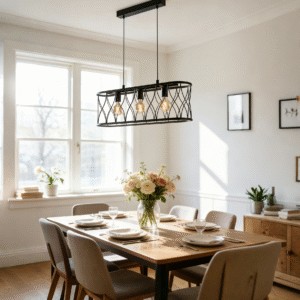 Minimalist Black Steel 3-Head Pendant Light - Decorative Ceiling Lamp for Contemporary Dining Spaces