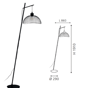 Modern Industrial Floor Lamp (Black) - Dome Wire Mesh, Functional Decorative Lamp for Contemporary Rooms - Image 2
