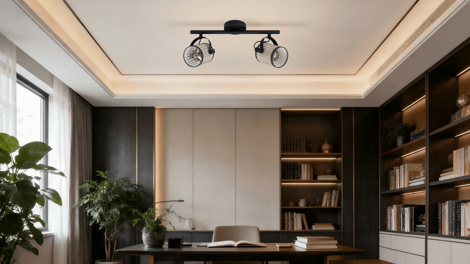 Minimalist 2-Head Natural Style  Ceiling light -  Decorative Lamp for Contemporary Rooms - Image 1