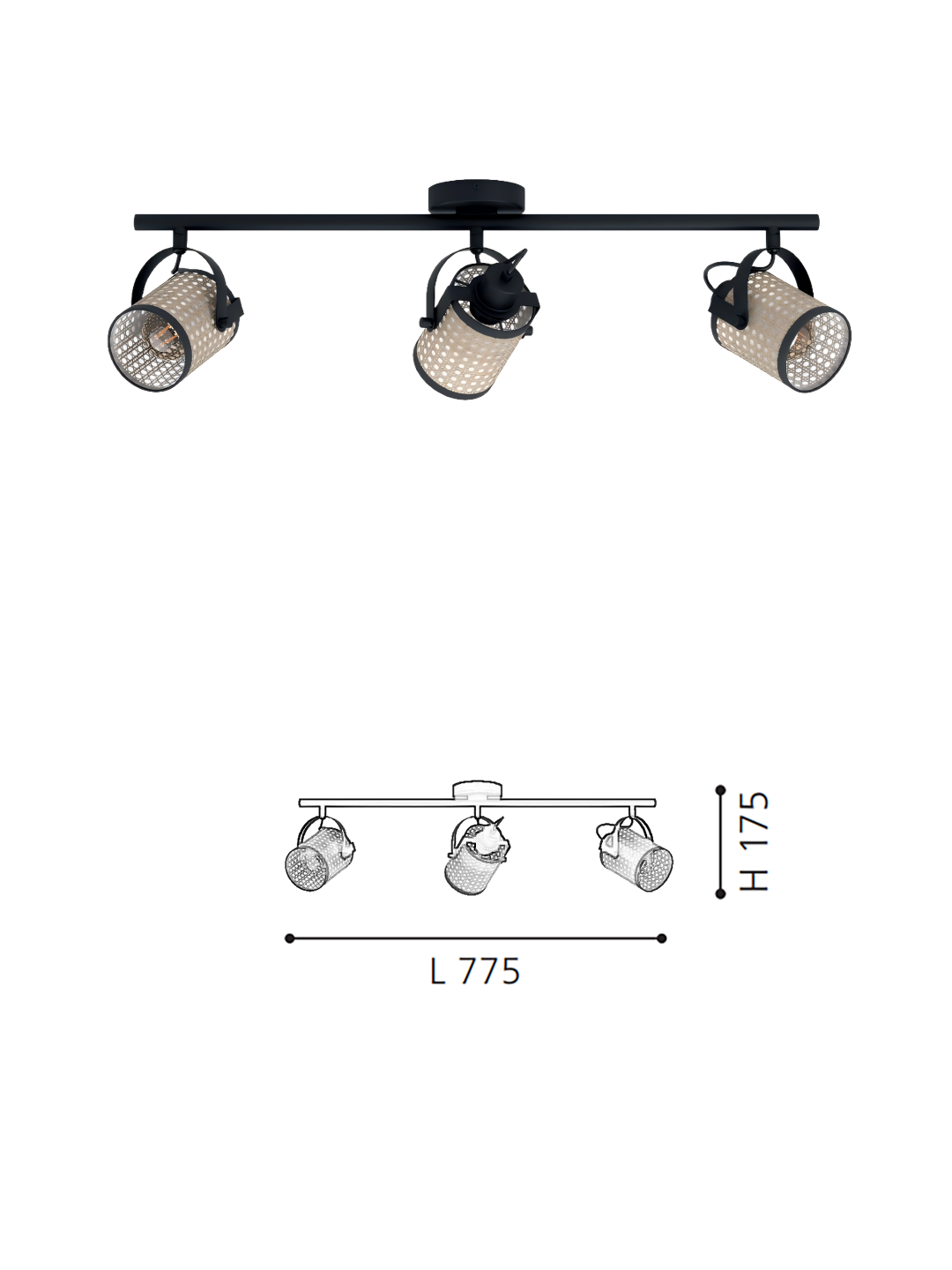 Minimalist 3-Head Natural Style  Ceiling light -  Decorative Lamp for Contemporary Rooms - Image 2