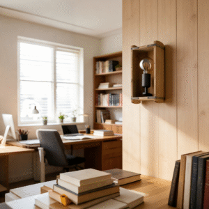 Wooden Industrial Wall Light - Vintage Bulb Design, Decorative Lamp for Contemporary Rooms