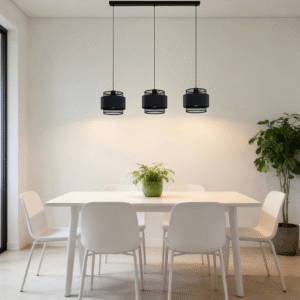 Modern Industrial 3-Head Pendant Light (Black) -  Functional Decorative Lamp for Living Spaces