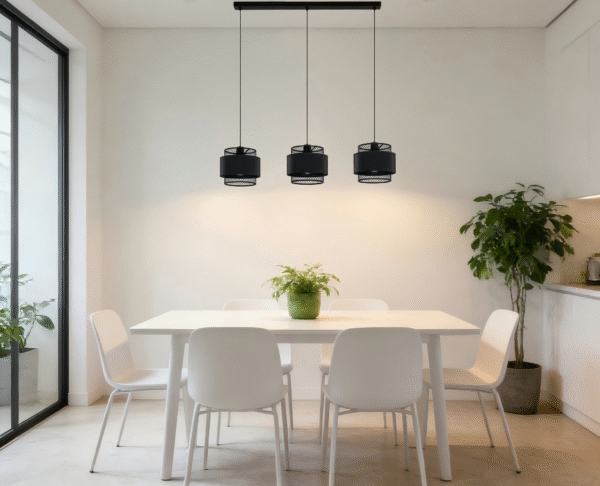 Modern Industrial 3-Head Pendant Light (Black) -  Functional Decorative Lamp for Living Spaces
