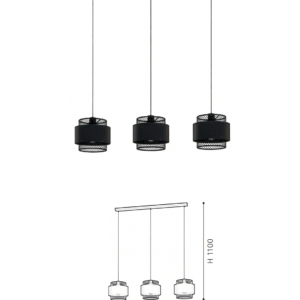 Modern Industrial 3-Head Pendant Light (Black) -  Functional Decorative Lamp for Living Spaces - Image 2