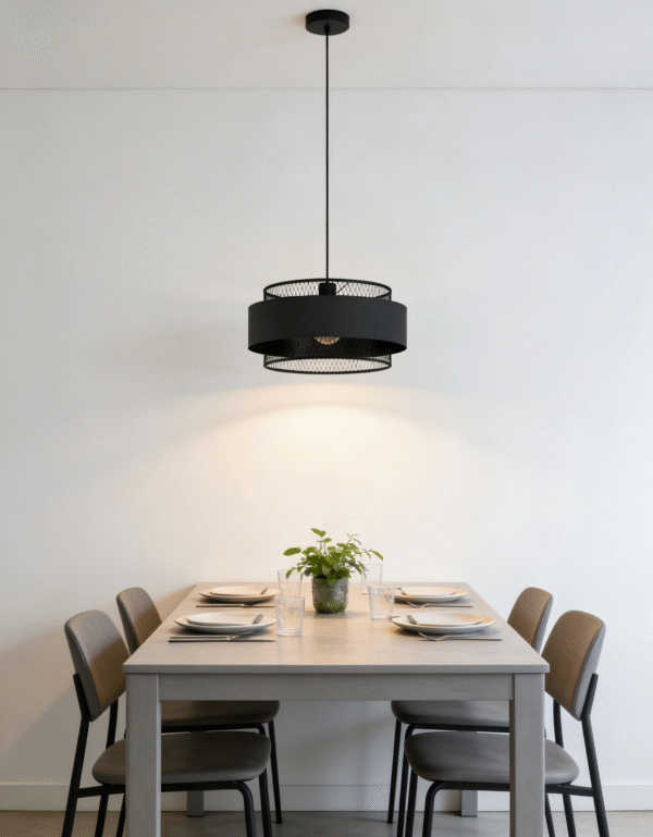 Modern Black Industrial Pendant Light E27 Bulb Compatible Lamp