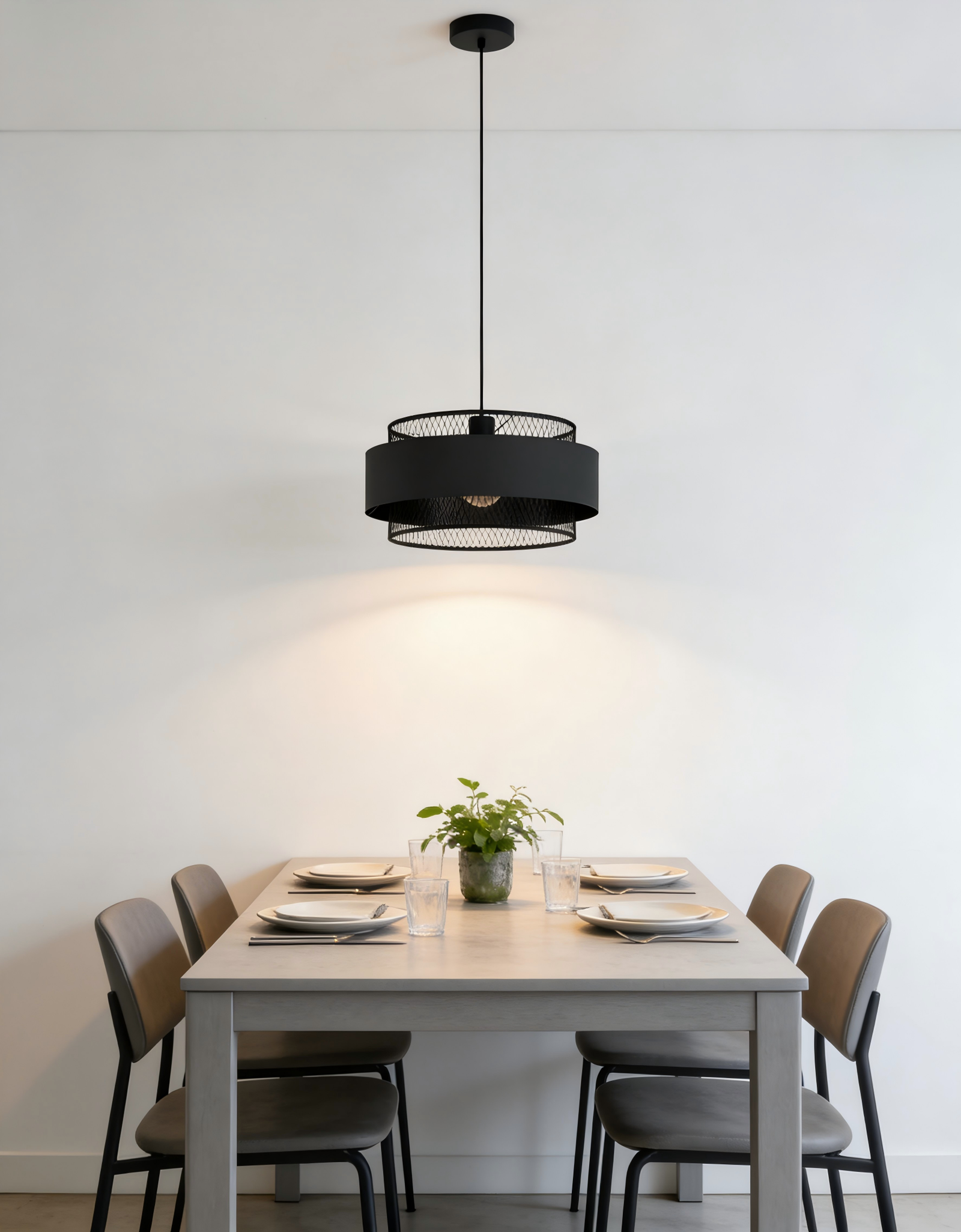 Modern Black Industrial Pendant Light E27 Bulb Compatible Lamp - Image 1