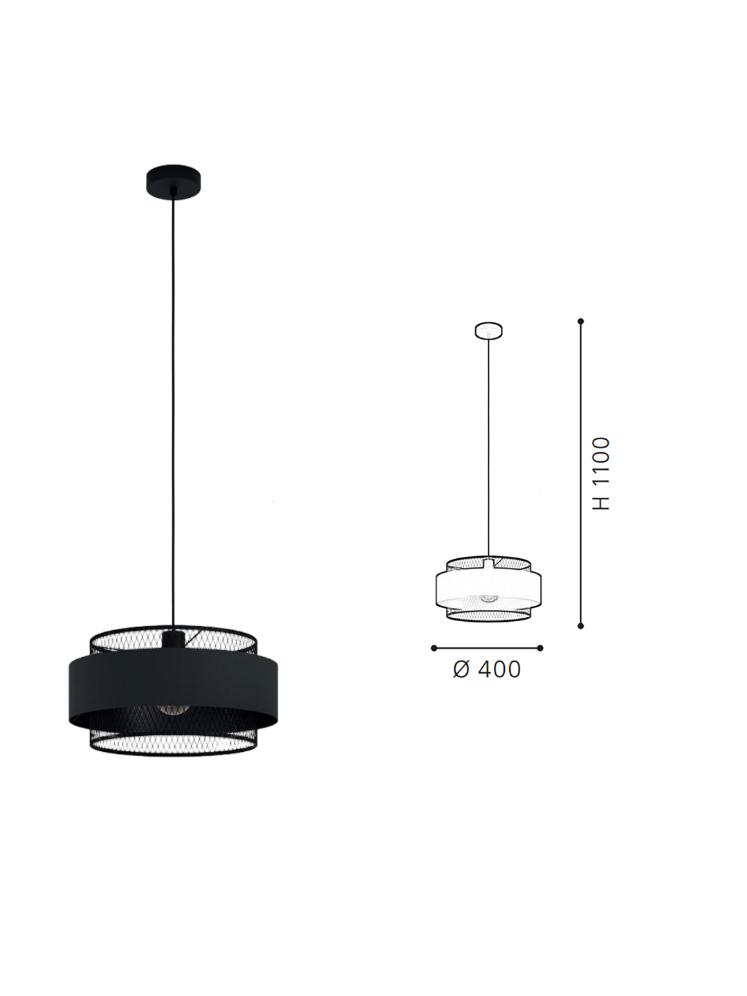 Modern Black Industrial Pendant Light E27 Bulb Compatible Lamp - Image 2