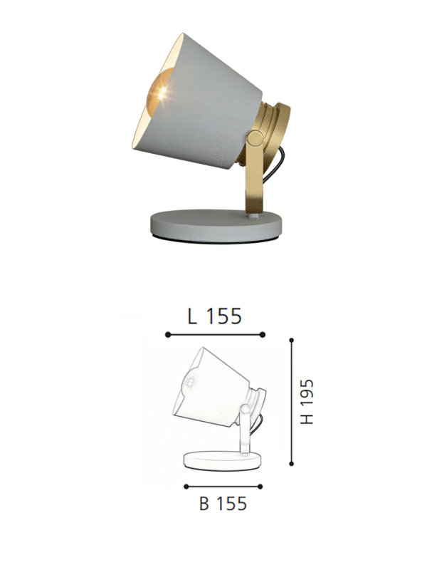 Minimalist Concrete & Gold Desk Spotlight - Functional Table Lamp for Contemporary Interiors